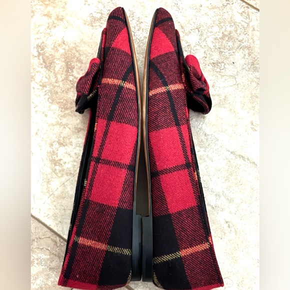 Authentic Polo By Ralph Lauren Tartan Plaid Bow Accented Wool Flats Size 6.5 - Picture 3 of 12